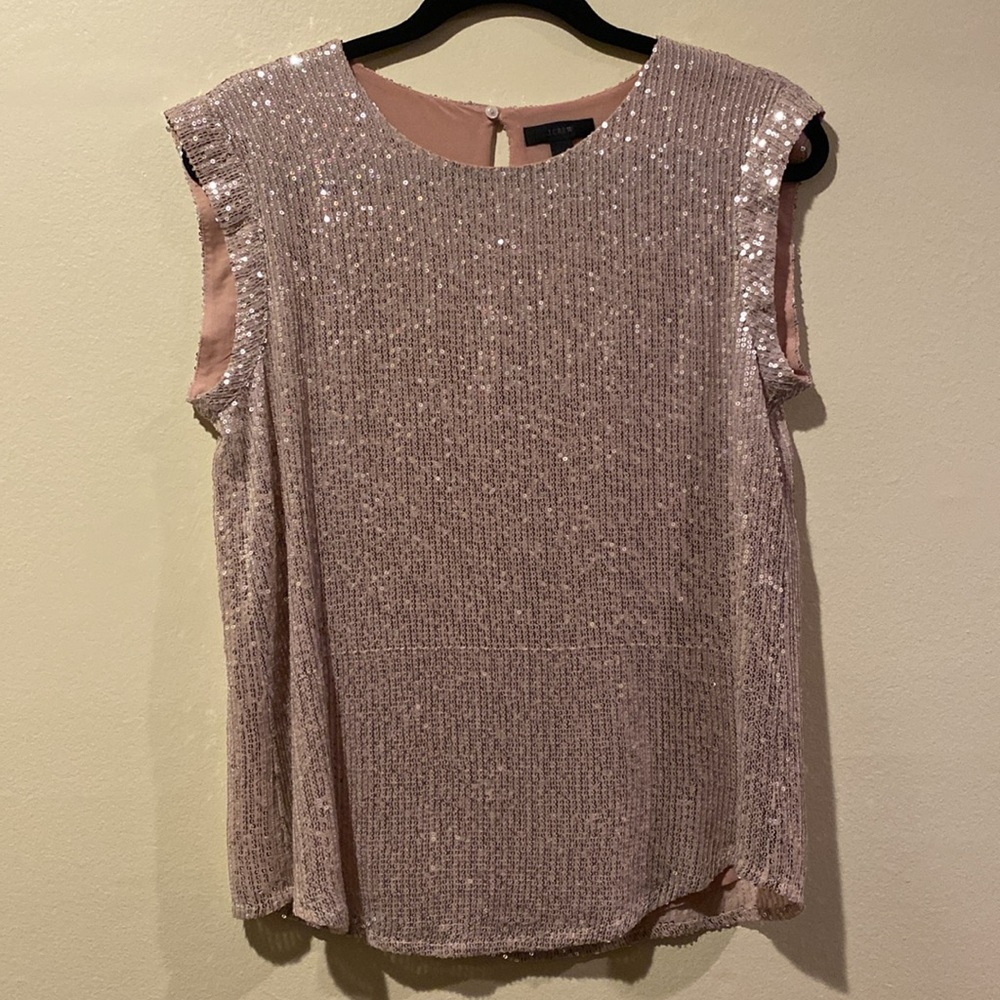 JCrew Light Pink Sequin Top